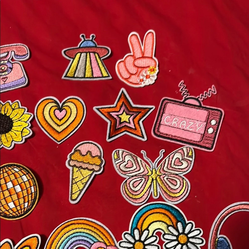 Colorful Iron-On Patches Set of 34